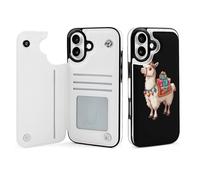 Llama Wallet Phone Case Compatible with iPhone 16 Plus Flip Phone Case with Card Holder