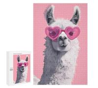 Llama Wearing Heart Sunglasses - Jigsaw Puzzle for Adults, 1000 PCS, Holiday-Season Gift; for Shared Table Time
