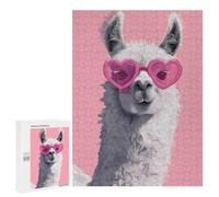 Llama Wearing Heart Sunglasses - Jigsaw Puzzle for Adults, 500 PCS, Holiday-Season Gift; for Shared Table Time