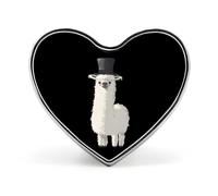 Llama With Black Top Hat Heart Lapel Pin Metal Brooch Badge For Clothing Jackets Hat Backpack