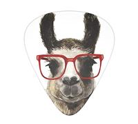 Llama With Glasses Guitar Paddle Set Of 12, Suitable For Guitar, Yukri, 3 Thicknesses