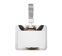 Llama with Glasses ID Badge Holder with Lanyard Horizontal Hard Plastic ID Card Case with Clear Window, Waterproof Work Badge Sleeve Fashion Card Protector Pouch for Women Men
