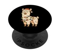 Llama With Holiday Lights PopSockets Adhesive PopGrip