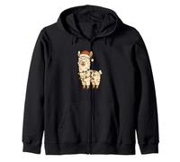 Llama With Holiday Lights Zip Hoodie
