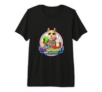 Llama with Milkshake & Sunglasses I'm Different, Not Broken Premium T-Shirt