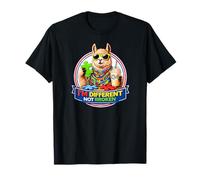 Llama with Milkshake & Sunglasses I'm Different, Not Broken T-Shirt