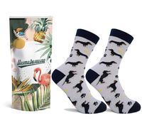 llamabanana® Women's Luxury Cotton Socks in Gift Pouch Calf Length - Premium Quality & Colourful Designs 1 pair 3.5 to 6.5 UK Size (Sausage Dog)
