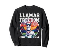 LLAMAS FOR FREEDOM FUR THE JULY funny patriotic Llama fourth Sweatshirt