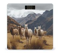 Llamas in The Andes Bathroom Scale Automatic Power On/Off Body Scales LCD Backlight Display Square Digital Scale Rounded Corners Bathroom Scales for Home Bedrooms