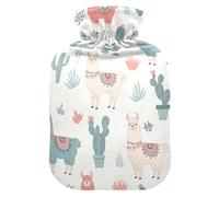 Llamas Pastel Hot Water Bottles with Velvet Cover Hot Water Bag for Hot and Cold Compress Small