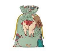 Llamas print Drawstring Gift Bag for Wedding Party Birthday Unique Present Bag Reusable Canvas Bag,1 Piece M