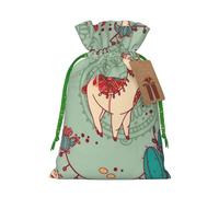 Llamas print Drawstring Gift Bag for Wedding Party Birthday Unique Present Bag Reusable Canvas Bag,1 Piece S