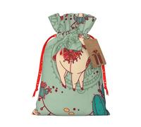 Llamas print Drawstring Gift Bag for Wedding Party Birthday Unique Present Bag Reusable Canvas Bag,1 Piece M