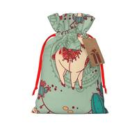 Llamas print Drawstring Gift Bag for Wedding Party Birthday Unique Present Bag Reusable Canvas Bag,1 Piece M