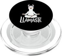 Llamaste Funny Llama Yoga Meditation Namaste Pun PopSockets PopGrip for MagSafe