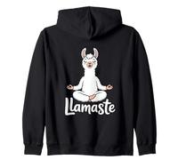 Llamaste Yoga Llama Meditation Pun Mindful Zen Zip Hoodie