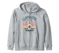 Llamaste Yoga Lover Mindfulness Relaxation Zip Hoodie