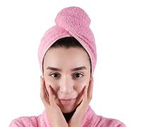 LLAMAXY Turkish Hair Towel 100% Pure Organic Cotton Hair Drying Towels Adult Child Hair Wraps Hair Turban - Towel Wrap Hair Drying Towel - Quick Twist Rapid Dry Towel - Cap UK Multicolor Pink