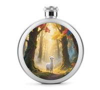 Llamazing Forest Hip Flask 5 Oz Hip Flask for Liquor Stainless Steel Leakproof Compact Flasks Festivals Hiking Sports Parties Reunions And More Fits in Pockets & Bags Flask