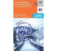 Llandovery / Llandymddyfri Map | Weatherproof | Llanwrtyd Wells & Llyn Brianne | Ordnance Survey | OS Explorer Active Map 187 | Wales | Walks | Hiking | Maps | Adventure