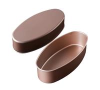 Llanera Leche Flan Molder Filipino, Leche Flan Llanera, 2 Pack 8-Inch Oval Cheesecake Pan, Non-Stick Carbon Steel Baking Mold for Meatloaf, Breads, Homemade Cake, Oven and Instant Pot Bakeware
