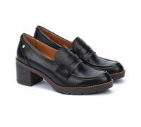 Llanes Leather Heeled Loafers Black