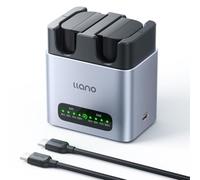 llano 2 pack 2400mAH LP-E6NH Battery & 20W Fast Charger Set Dual Slot for Canon Camera EOS R5/R6/R7 Mark Il, 5D/6D/7D Mark Il/llI/IV, 60D/70D/80D/90D,USB-C,LED,Durable CNC Aluminum