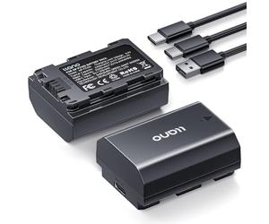 llano 2-Pack 2400mAh NP-FZ100 Batteries with USB-C Port, Fully Decoded Camera Battery for Sony Alpha A7III, A7IV, A6700, FX3, FX30,A7C,A7CII,A7RV,A7RIII,ZV-E1,ZV-E10II,A9,FX2 (2.5H Fast Charging)