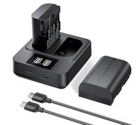 llano 2-Pack LP-E6P Batteries & 20W Fast Charger Set - for Canon EOS R6 Mark II,R5 Mark II, R5, R6, R, R7,5D/6D Mark II/III/IV,5Ds,90D,80D Cameras - Real 2400mAh Capacity, USB-C Fast Charging