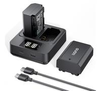 llano 2-Pack NP-FZ100 Batteries & 20W Fast Portable USB-C Charger Set | For Sony Alpha A7III A7IV A6700 FX3 FX30 A7C A7CII A7RV A7RIII A6600 ZV-E1 ZV-E10II A9 A1 FX2 RX10 V, USB-C Fast Charging