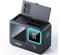 llano 3-in-1 Fast Charger for Insta360 Ace Pro 2, Ace Pro, Ace Action Cameras, PD 30W, 12800mAh Built-in Power Bank, Real-Time Digital Display, Store 2 MicroSD Cards