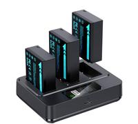 llano 3-Pack NP-W126S Batteries & 45W 3-Slot Fast Charger Set for Fujifilm | Compatible for Fujifilm X100VI, X100V, XM5, X-T30III, X-T30 II, X-T50, X-T3, X-E5,X-S10,X100F,X-T20,X-Pro, 1.5H Full Charge