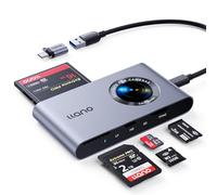 llano 5-in-1 Micro SD Card Reader, USB-C Memory Card Reader Supports SD/TF/MS/CF/M2 Cards, Plug and Play, 4 Cards Simultaneously Read and Write, Compatible with Windows, Linux, MAC OS and Chrome OS