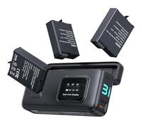 llano AC3 30W Fast Charger Case and 3 Pack 1950mAh Osmo Action 6 Batteries