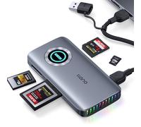 llano CFexpress Type A/B Card Reader, USB 3.2 Gen 2 (10Gbps) Reader, 4 in 1 UHS-II SD&Micro SD/TF Card Reader with RGB, USB C 4.0 Memory Card Reader for Windows, Mac OS, Linux, iOS, iPadOS and Android