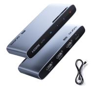 llano HDMI 2.1 Splitter 8K@60Hz 1 in 2 out Splitter, Supports 48Gbit/s, 4K@120Hz/240Hz, HDR10+, Dolby Atmos, CEC, Aluminum Alloy HDMI Switch with Remote for Apple TV/PS5/Xbox/Roku/Fire Stick etc.