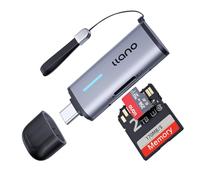 llano Micro SD Card Reader 3.0, 5Gbps 2-in-1 USB C Memory Card Reader Dual Slots for SDXC, SDHC, SD, MicroSD, UHS-I Cards, Compatible with iPhone 17/16/15, MacBook, iPad, Android, Computer