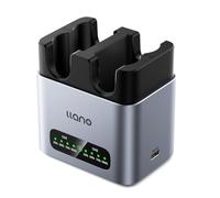 llano NP-W235 Fast Battery Charger, 20W 2-Slot USB-C, CNC Aluminum | For Fujifilm XT5, XT4, X-S20, XH2/XH2S, VG-XT4, GFX100RF, GFX100S, GFX50S II, LED Power Display