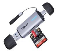 llano SD Card Reader for UHS-I, 2-in-1 USB C Memory Card Reader(5Gbps)