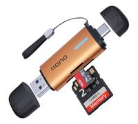 llano SD Card Reader for UHS-I, 2-in-1 USB C Memory Card Reader(5Gbps)