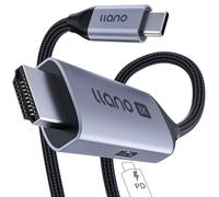 llano USB C to HDMI 2.1 Cable 8K@60Hz PD 100W Charging, 4K@240Hz Unidirectional Adapter Compatible with Thunderbolt 5/4/3, MacBook, iPhone 17/16/15 USB C port, etc (2M)