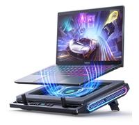 llano V10 Gaming Laptop Cooling Pad, RGB Laptop Cooler Stand with 4.72 Inch External Powerful Cooling Fan, Rapid Cooling Computer 13-17.3in, Action Button Control, 3 Adjustable Stand, 4-Port USB C&A
