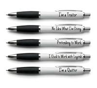 llanochslif Funny Leaving Gift Pens for Colleagues - 5 Pack Novelty Office Traitor Pens - Work Goodbye & New Job Gift for Men and Women