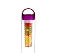 llasm Glass Fruit Infuser Water Bottle, 700ml, Purple, Reusable, BPA Free