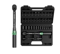 LLAVETOR Bike Torque Wrench Set, 1/4 Inch Drive, 4-20Ft.lb(5.4-27.2N.m), 37pcs Torque Wrench Set for MTB, E-Bike, Moto Maintenance