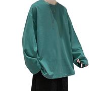 LLaviD Long sleeve t shirt mens Cotton Oversize Men'S Women T-Shirt Man Long Sleeves Color Men T Shirt T-Shirts For Male Female Tops-Green-Us Xxl