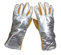 LLAWQSM Self Defense Welding Leather Gloves Protective Gloves High Temperature Fire Gloves for Construction