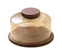 Llazsybz Cake Plate with Dome Cover for Fruit And Dessert Presentation at Events, Amber