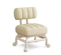 Llazsybz Caster Stool Low Stool Swivel Ottoman Rolling Footrest With Casters Leather Cover Build Compact Design suitable for bedroom living room apartments