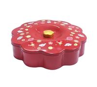 Llazsybz Divided Serving Tray, Fruit Bowl, Container, Snack Trays, Traditional Chinese Snack Box for Parties, Kitchen, Holidays, Delicatessen, red